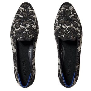 NWT/NIB Rothy's Almond Loafer in Black Chantilly Lace